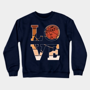 Retro Love Basketball Art Crewneck Sweatshirt